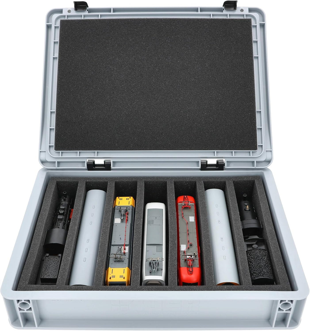 Feldherr Eurobox 40 x 30 cm Set für Modelleisenbahnen - Spur H0-7 Fächer - Schaumstoffeinlage für st