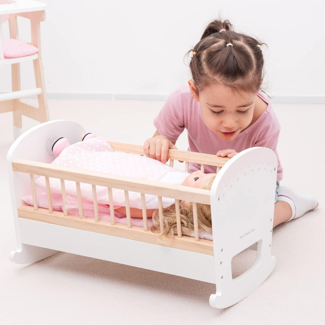 New Classic Toys Puppenbett mit Bettwäsche, Puppenbett