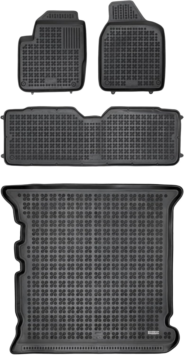 M MOTOS Satz Gummifussmatten und Kofferraummatten für SEAT Alhambra I 1996-2010 Verbessern Sie Ihren