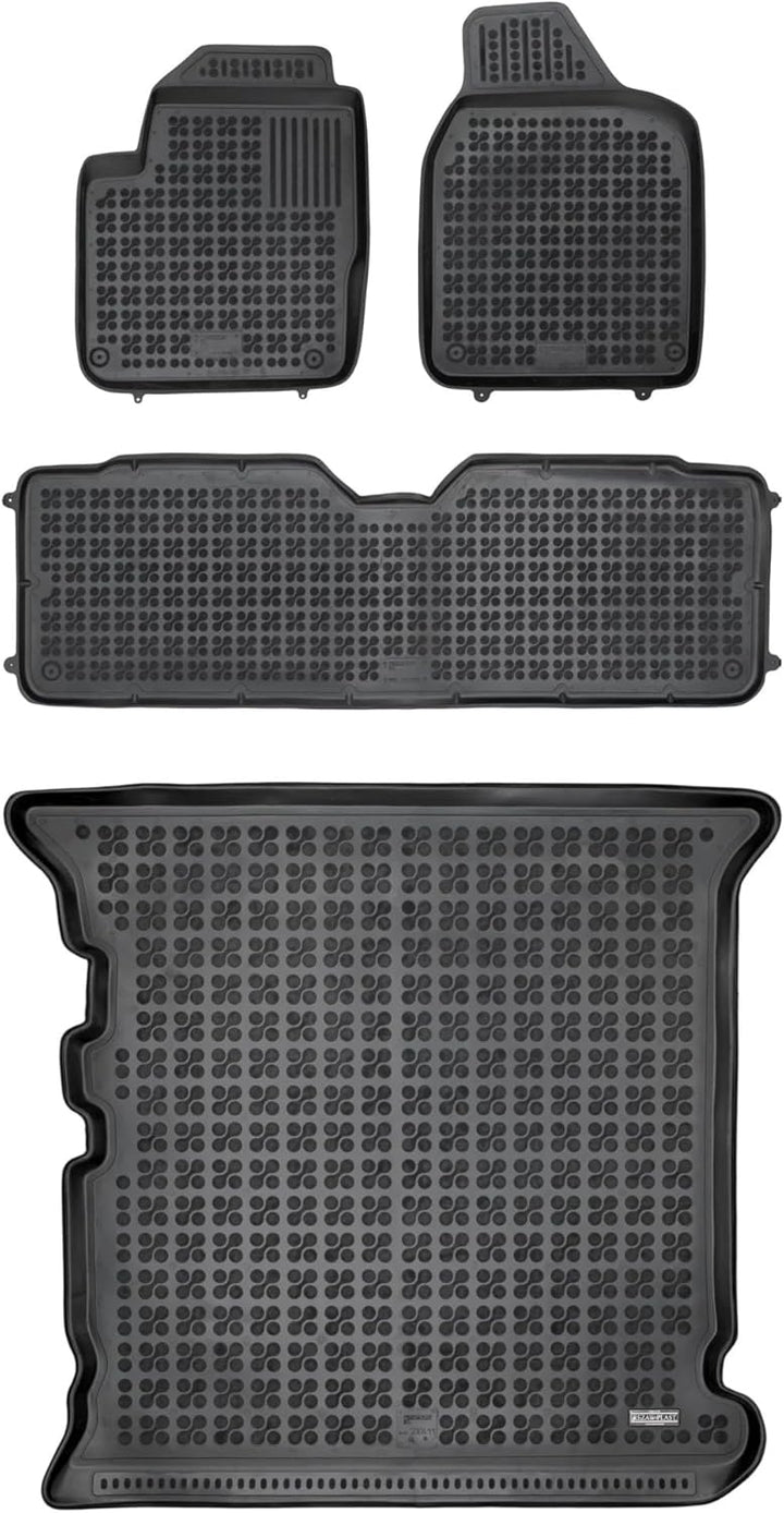 M MOTOS Satz Gummifussmatten und Kofferraummatten für SEAT Alhambra I 1996-2010 Verbessern Sie Ihren