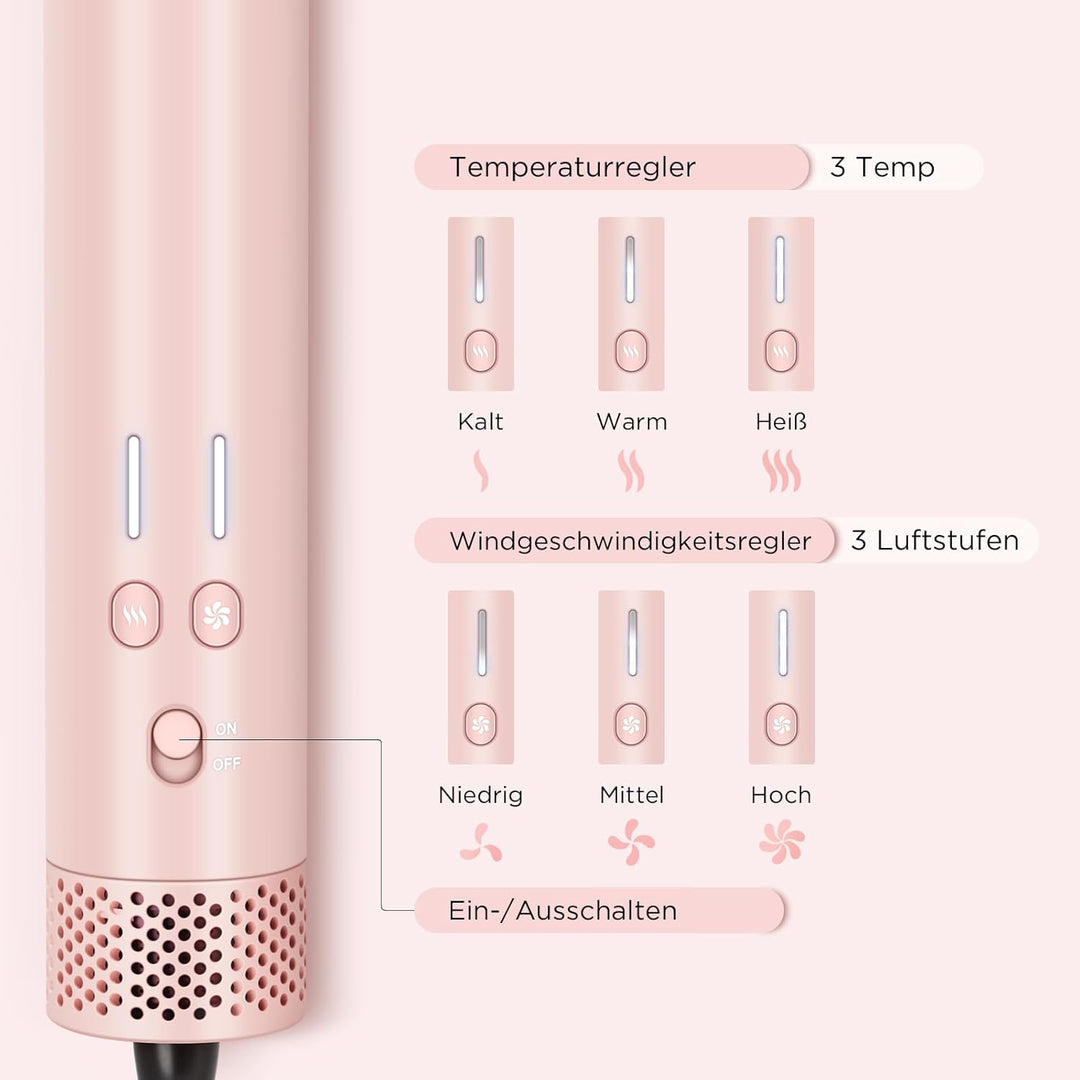 5-in-1 Airstyler, Set mit Air-Glätteisen & Auto-Wrap Lockenaufsätzen, PARWIN PRO BEAUTY MaxAIR 2.0 M