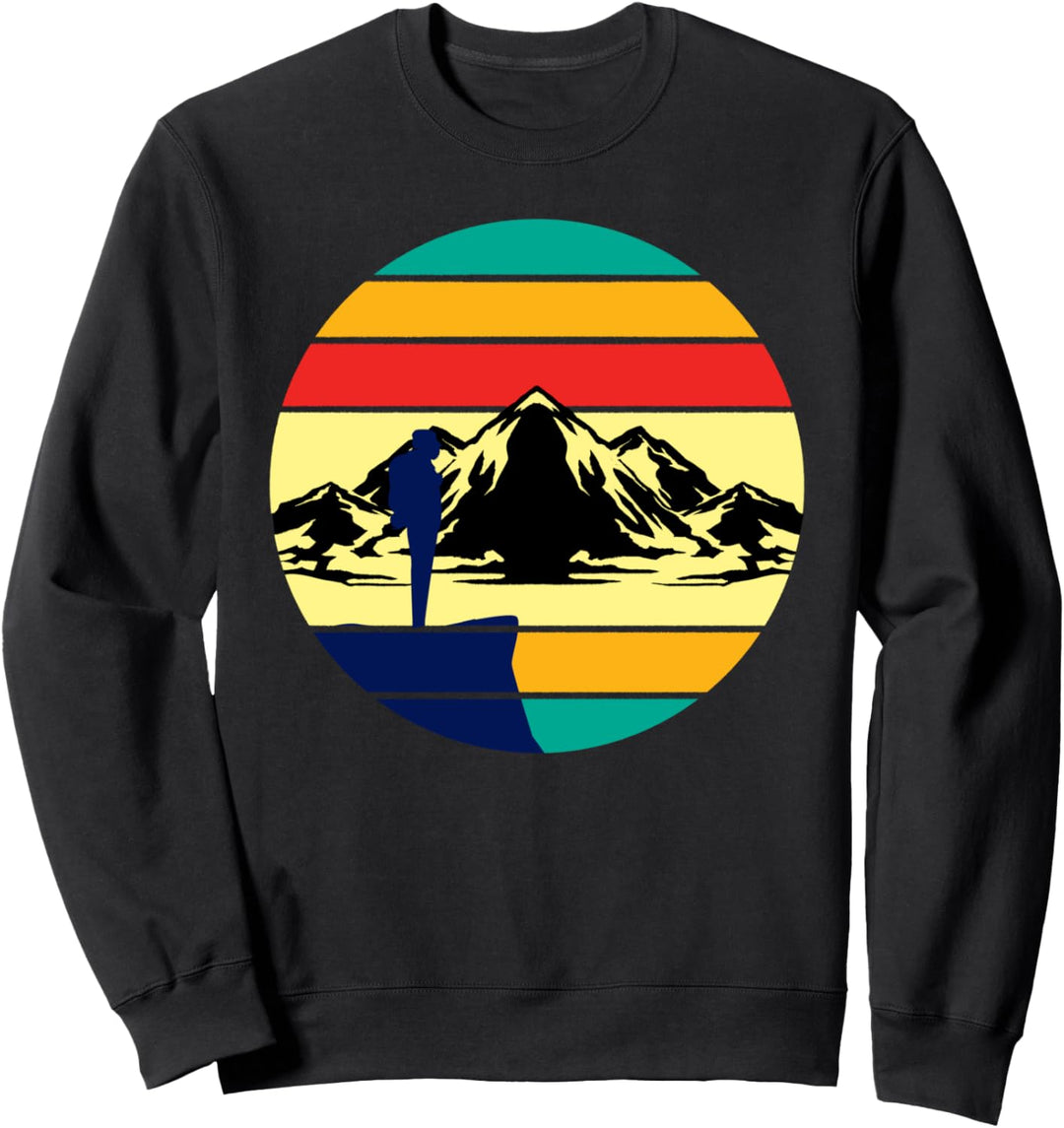 Outdoor Bergsteiger Camping Wanderer Retro Wandern Sweatshirt