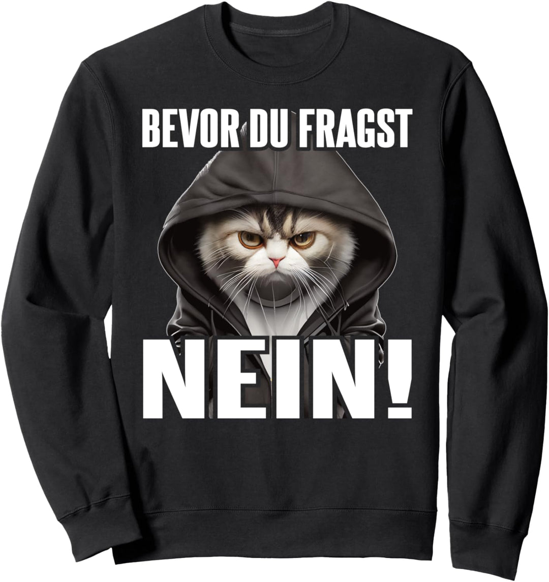Katze Spruch Lustig Geschenk I Bevor Du Fragst Nein Sweatshirt