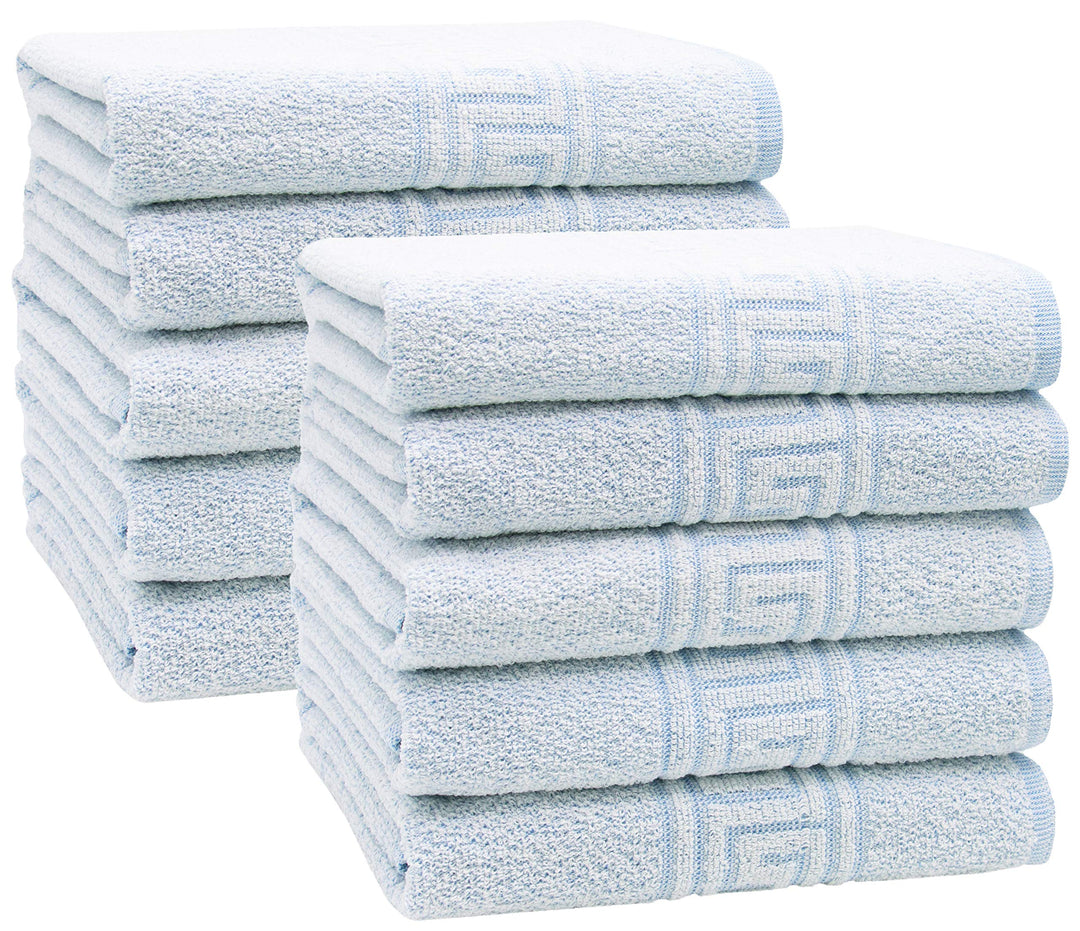 ZOLLNER 10er Set Handtücher, ca. 50x100 cm, Baumwollmix, 340g/qm, blau, Blau