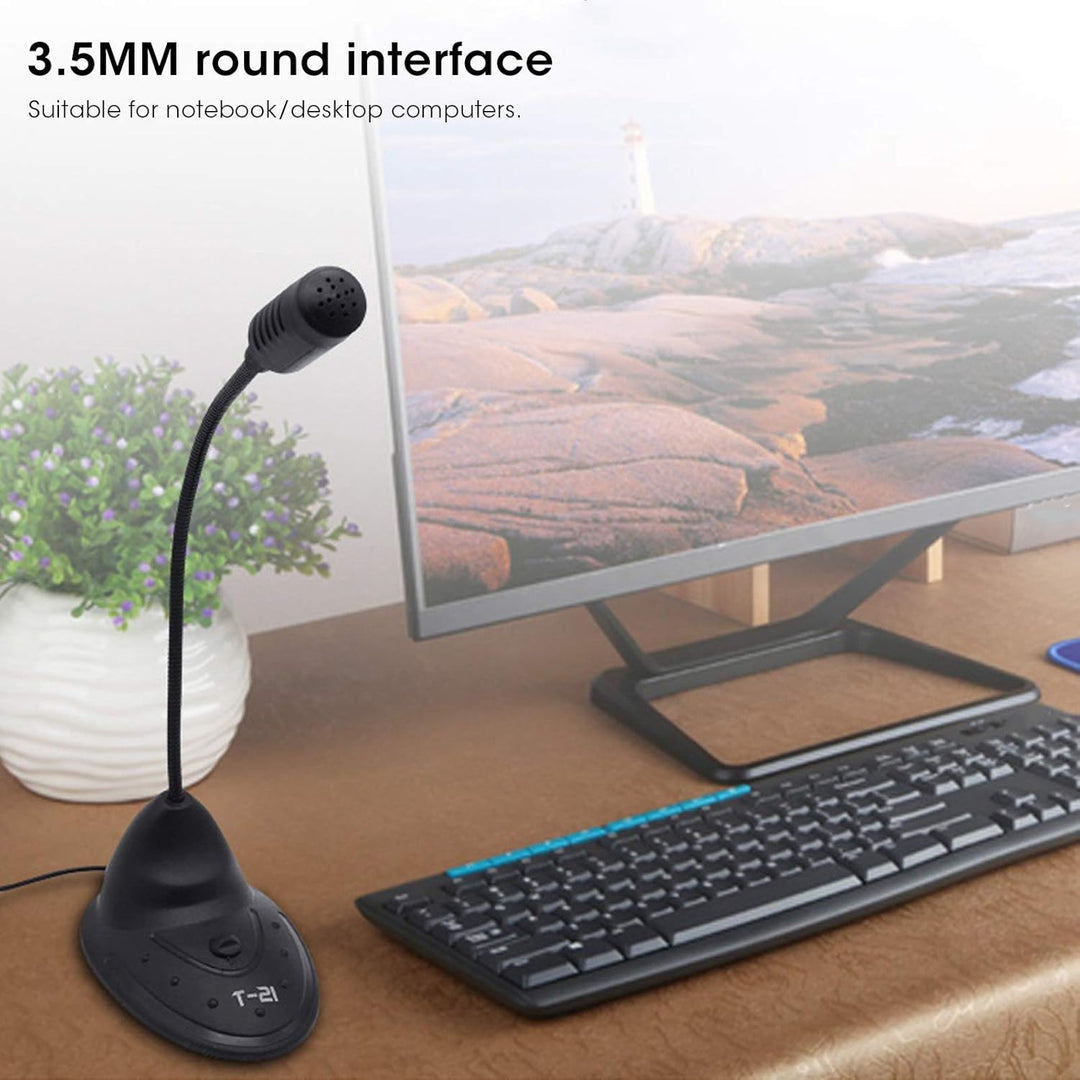 Zunate Flexible Desktop Microphone, Laptop/PC Mikrofon Tischmikrofon mit 3.5mm Klinke, 360° Omnidire