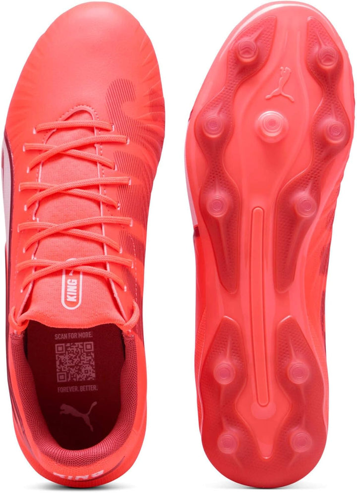 PUMA Unisex King Match Fg/Ag Soccer Shoe 39 EU Glowing Red Puma White Red Fire, 39 EU Glowing Red Pu