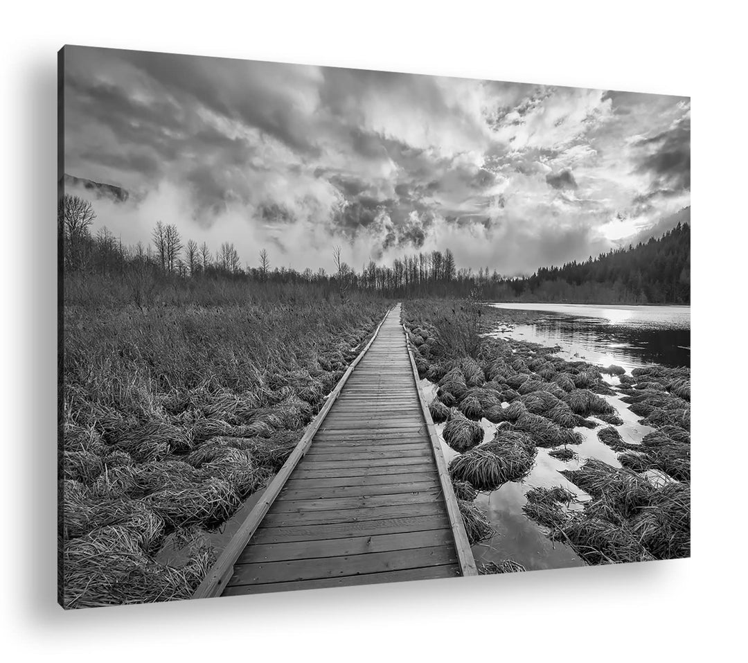 deyoli Kanadas schöne Seelandschaft Format: 80x60 als Leinwand, Effekt: Schwarz&Weiss, Motiv fertig