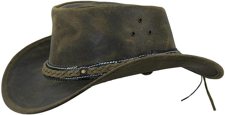 Black Jungle ARAMAC Lederhut Cowboyhut Australienhut Hut XS Khaki, XS Khaki