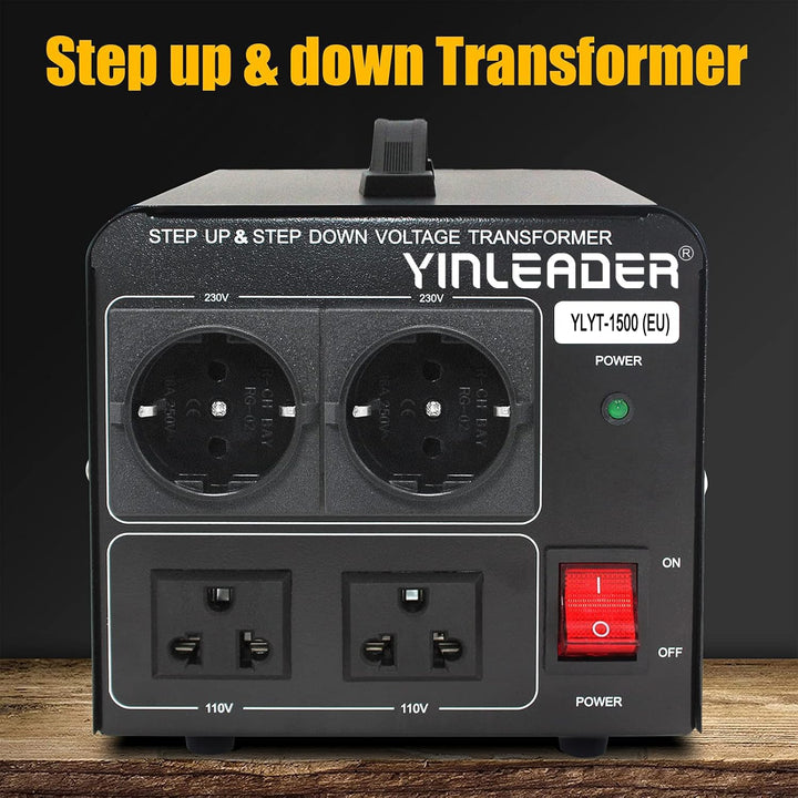 Yinleader 1500W 230V bis 110V USA Spannungswandler Ringkern-Transformator 1500 Watt - In: 110V oder
