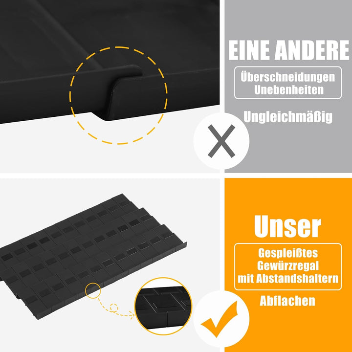 Famhap Gewürz Organizer Schublade, 48 Stück Patchworkable Gewürzregal Schublade, Küchen Organizer sc