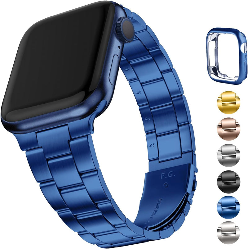 Fullmosa für Apple Watch Armband 41mm 40mm 38mm Edelstahl Metallarmband mit Uhrengehäuse für iwatch