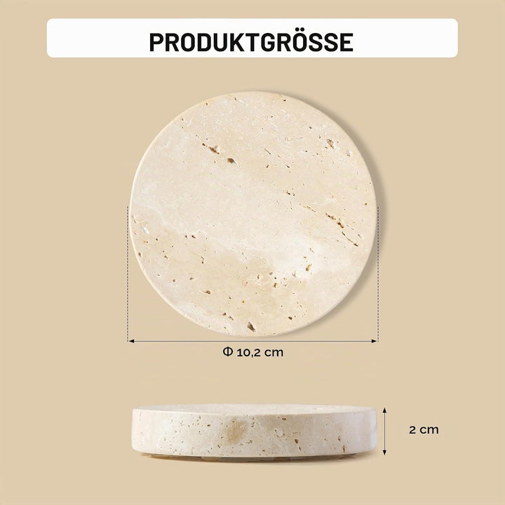 WORHE Marmor-Seifenschale, Schwammhalter aus Natürlichem Travertinstein für Badezimmer, Badewanne, D