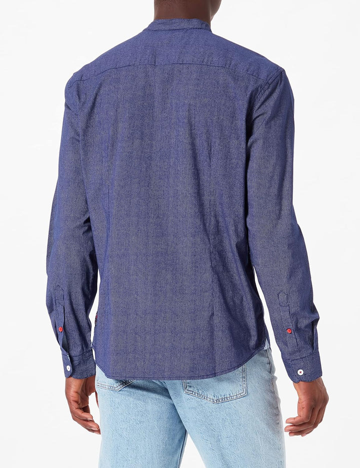 Timezone Herren Hemd XL Blue White Dots, XL Blue White Dots