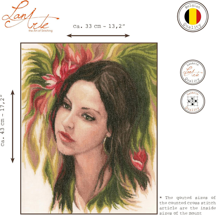 Lanarte PN-0172879 Kreuzstichset Bewitching Youth, Zahlmuster Zählmusterpackung, Baumwolle, mehrfarb