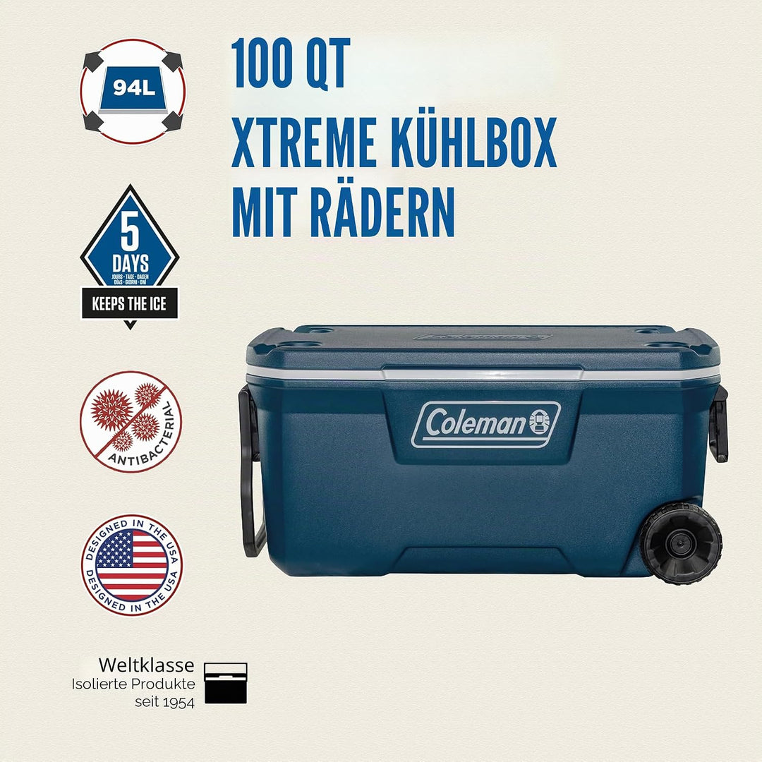 Coleman Xtreme Kühlbox, grosse Thermobox mit Fassungsvermögen, hochwertige PU-Vollschaumkernisolieru