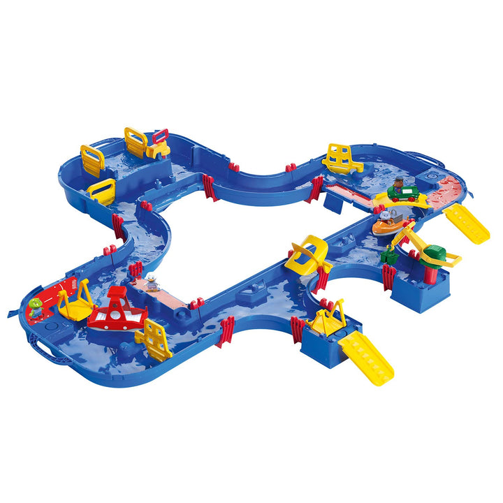 AquaPlay - Mega Lock Box - Wasserbahnset mit 5 Spielstationen und 62 Teilen, inklusive Amphibienauto