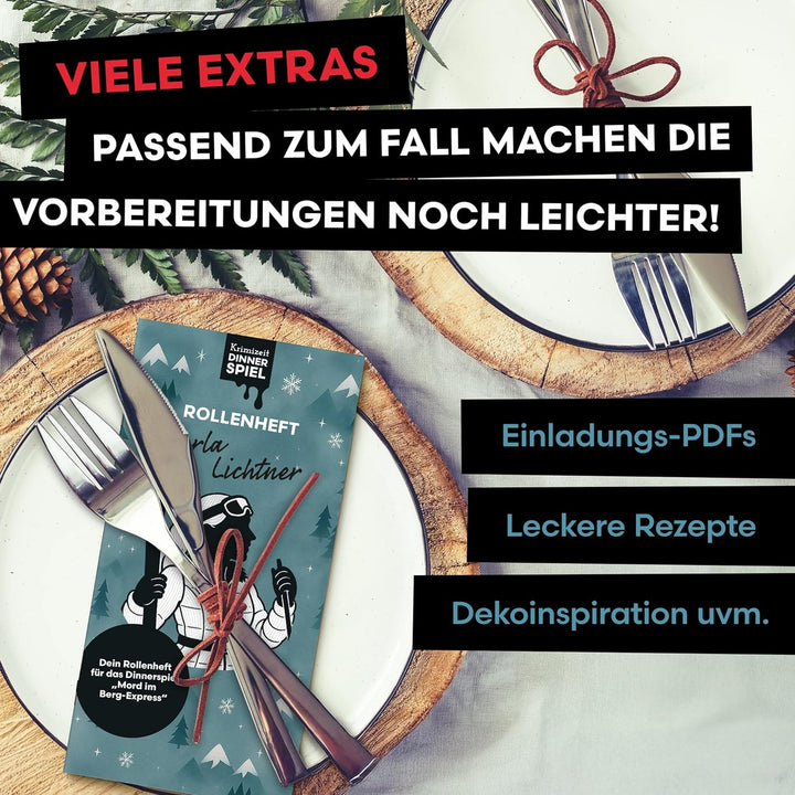 Krimidinner für Zuhause - 6 bis 8 Personen - Mord im Berg-Express - Das spannende Krimispiel ab 16 J