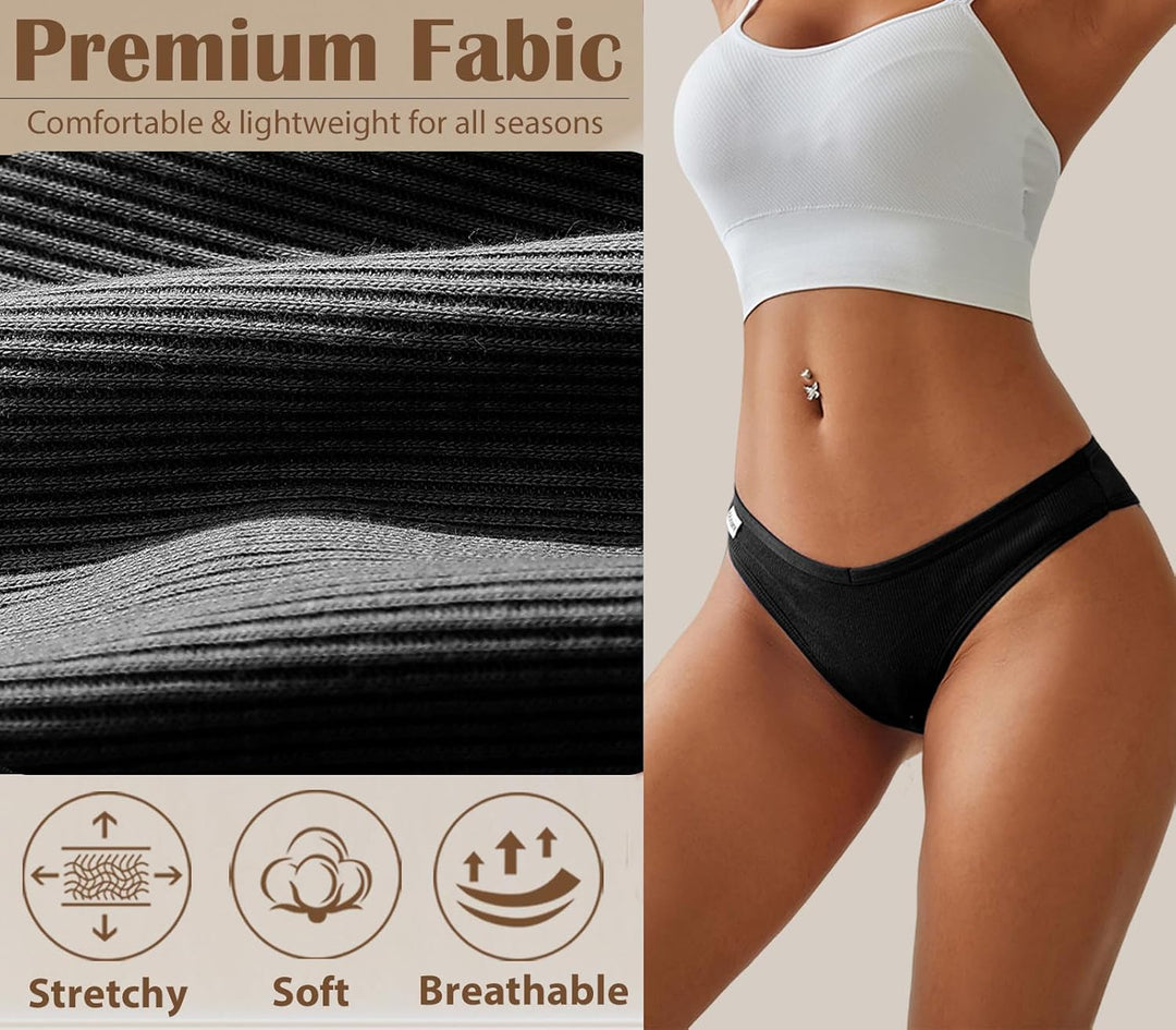 FINETOO 10er Damen Brazilian Slip Bikini Set Sexy Mädchen Baumwoll Unterwäsche Unterhosen Bequem Des