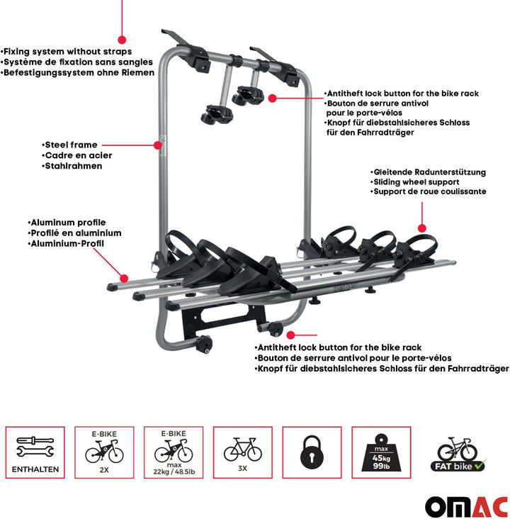 Menabo Fahrradträger Huggy Dachfahrradträger kompatibel mit 1 Fahrrad bis 15kg TÜV Stahl Huggy Legie