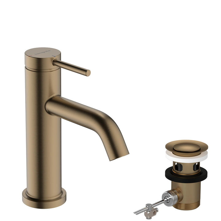 hansgrohe Tecturis S - Waschtischarmatur mit Zugstange, energiesparend (CoolStart), Wasserhahn Bad m