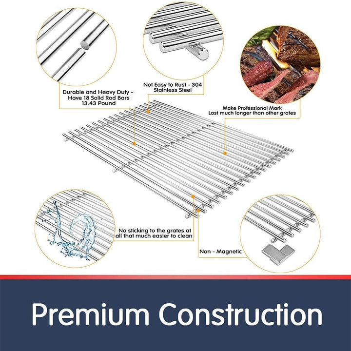GFTIME 49,5 x 33cm 7528 Grillrost Edelstahl für Weber Genesis E-310/320/330, S-310/320/330 (2007-201