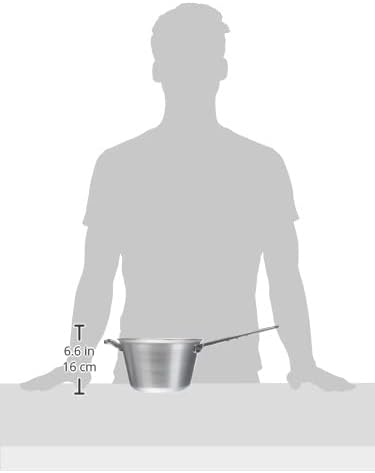 Pentole Agnelli Kessel für Polenta, aus Aluminium, mit Griff und Griff aus Edelstahl, Silber 20 cm S