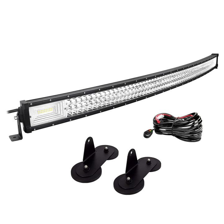 Willpower 50 Zoll 127CM 648W Led Arbeitsscheinwerfer Bar Gebogen + 2pcs 4 Zoll Led Scheinwerfer + Ka
