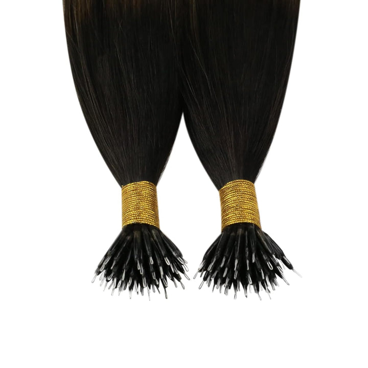 YoungSee Nanoring Extensions Balayage Nanoring Extensions Echthaar 1g Braun Balayage Blond Nanoring