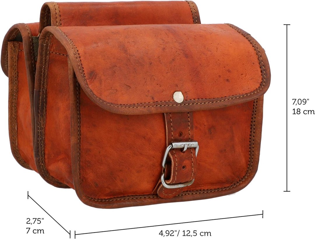 Gusti Rahmentasche Leder - Sabine S. Gepäckträger Tasche Doppelpacktasche Fahrradtasche Ledertasche