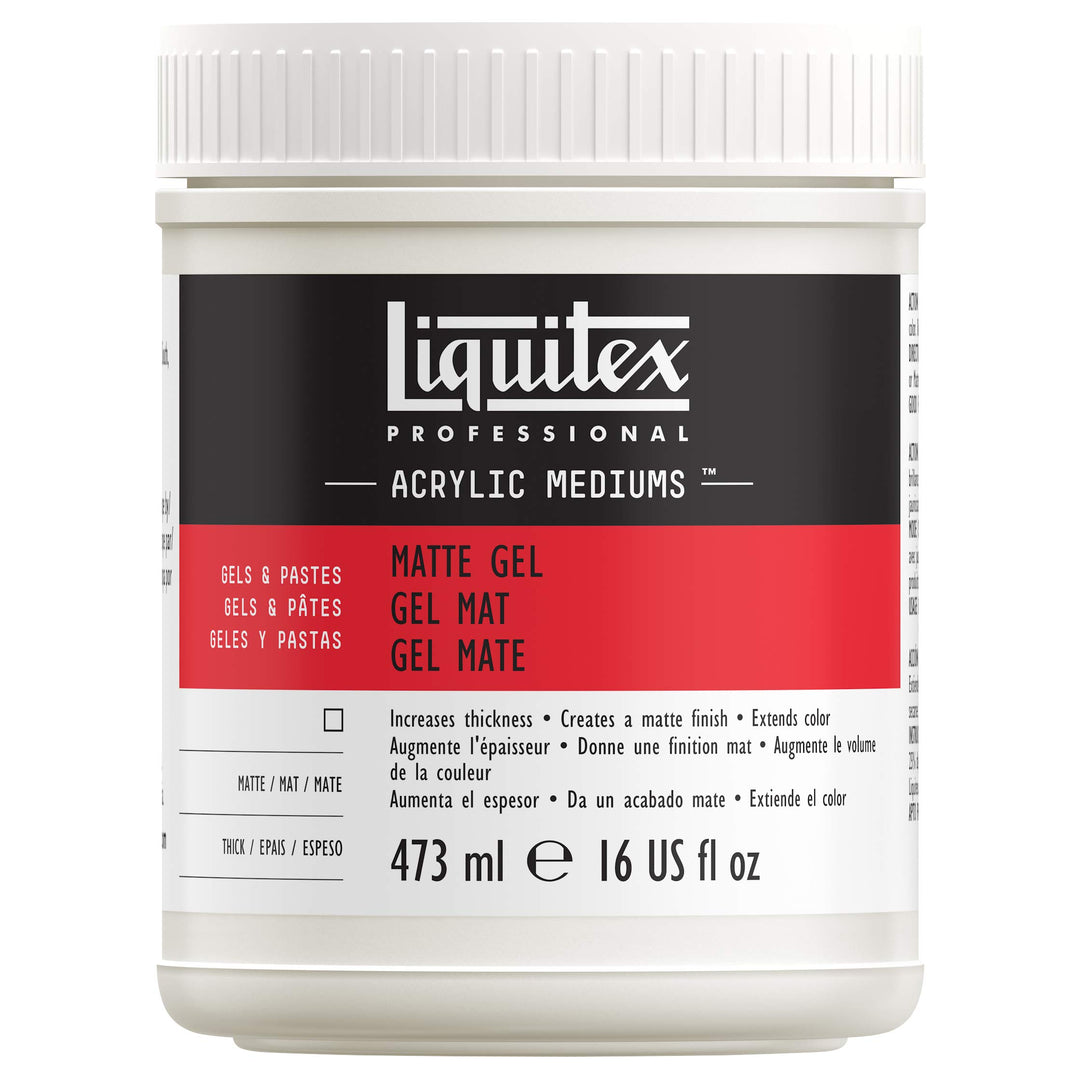 Liquitex 5322 Professional Mattes Gel Medium, entzieht Acrylfarben den Glanz, kann als Klebemittel f