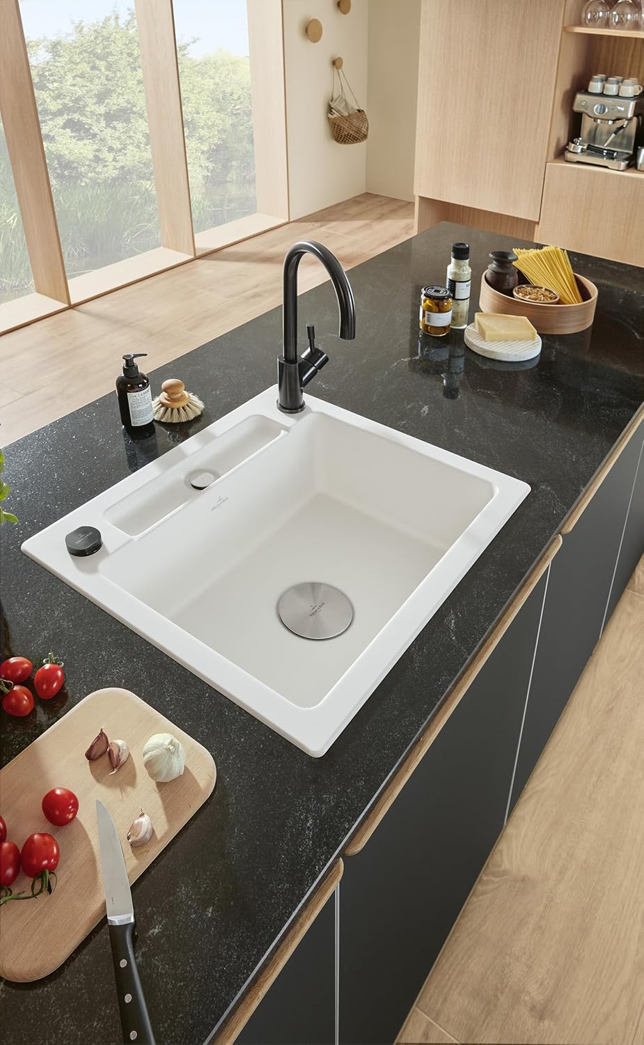 Villeroy & Boch Cap Ventilabdeckung Küchenzubehör, Lochabdeckung aus Edelstahl für Küchenspüle, Abde