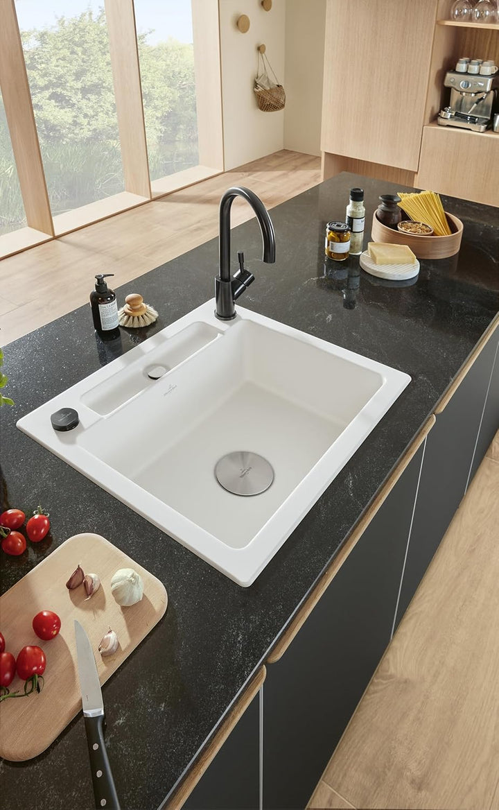 Villeroy & Boch Cap Ventilabdeckung Küchenzubehör, Lochabdeckung aus Edelstahl für Küchenspüle, Abde