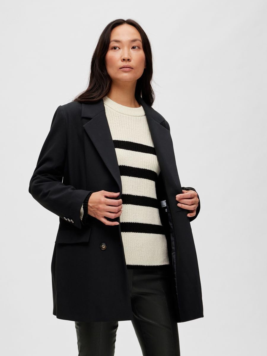 SELECTED FEMME Damen Slfmyla Ls Relaxed Noos Blazer 36 Schwarz, 36 Schwarz