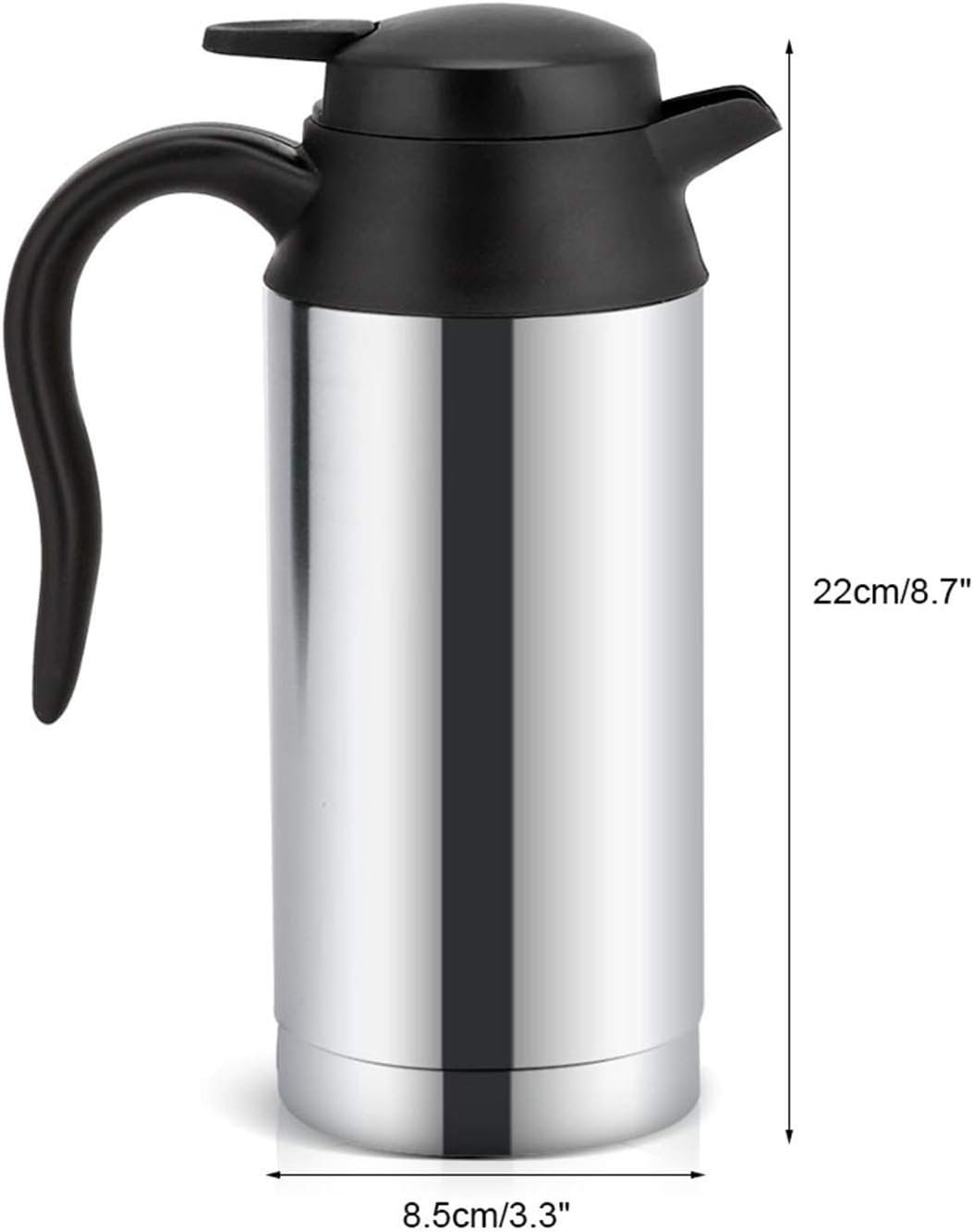 Auto Wasserkocher, 750 ml 12V Elektrische Wasserkocher mit Zigarettenanzünder, Edelstahl Auto Heizbe