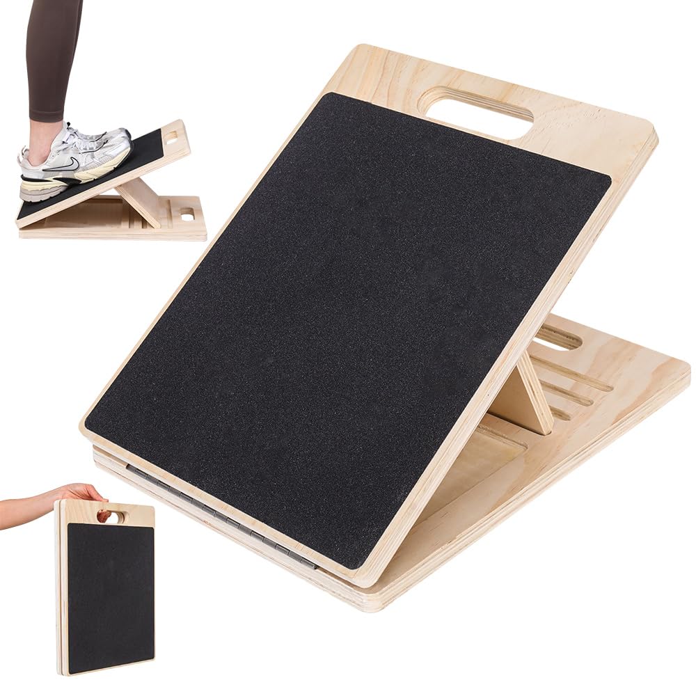Wadendehner aus Holz, Schrägbrett aus Holz, Portable Wooden Slant Board, Verstellbares Dehnungsbrett