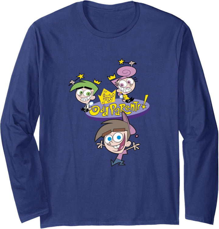 The Fairly OddParents Cosmo Wanda And Timmy Title Logo Langarmshirt