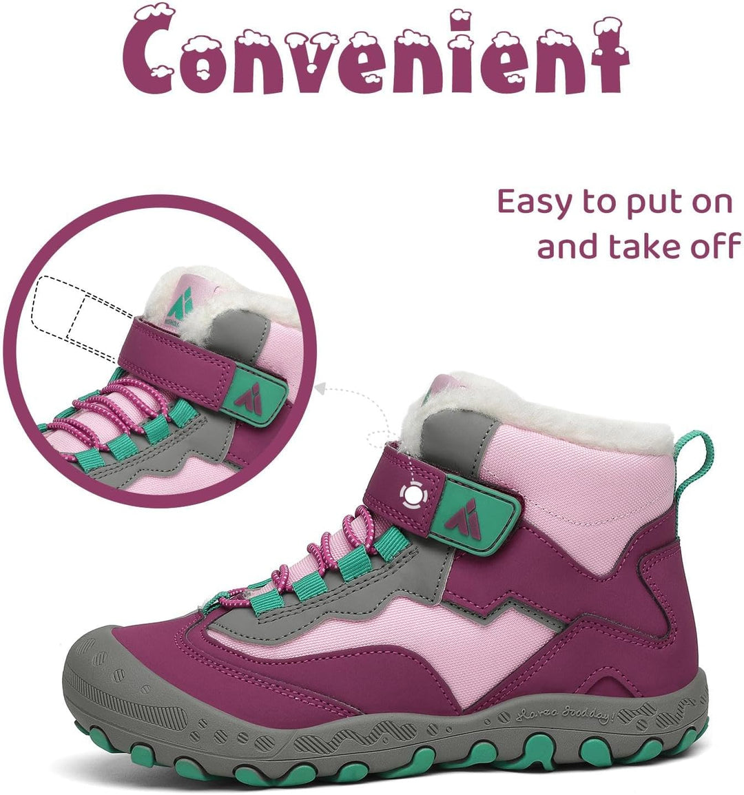 Mishansha Kinder Winterschuhe Warm Gefüttert Winterstiefel Jungen Mädchen Schneestiefel Outdoor ruts