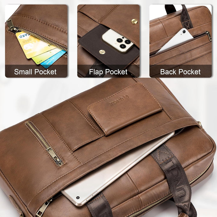 BAGZY Laptoptasche 15.6 Zoll Aktentasche Herren Umhängetasche Geschenk für Männer Handtasche für Mä