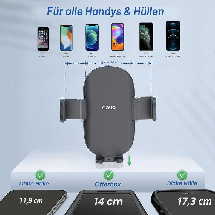 OQTIQ 13" Handyhalterung Auto Schwanenhals, Starke Saugnapf Handyhalterung für Armaturenbrett & Wind