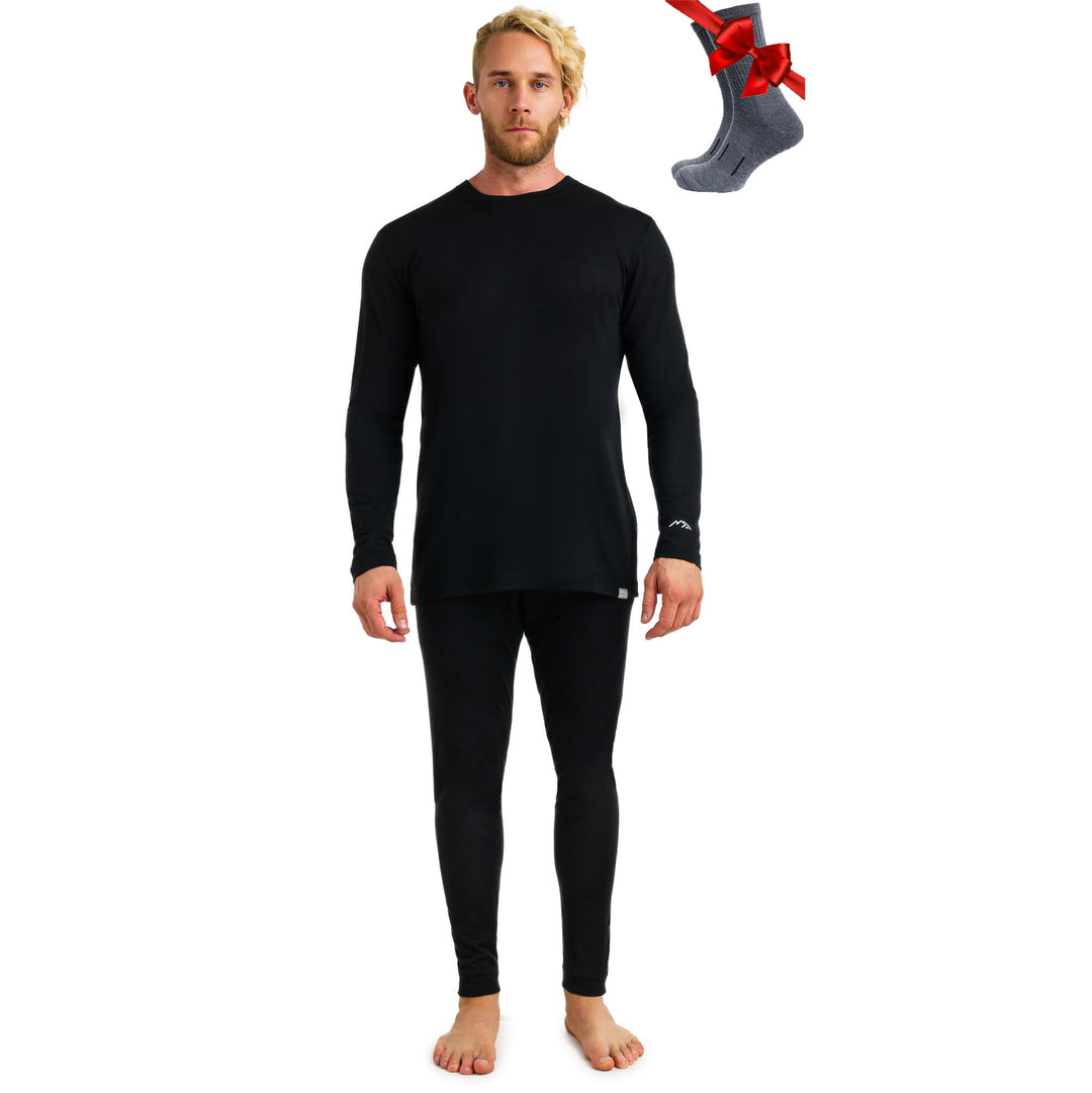 Merino.tech 100% Merino Unterwäsche Herren Set - Leicht, Mittelgewicht, Thermounterwäsche Merinowoll