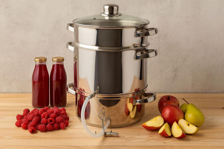 GARDIVO Dampfentsafter 8L &amp; 5L Edelstahl, Fruchtentsafter, Saftmaschine für Obst und Gemüse, Spülmas