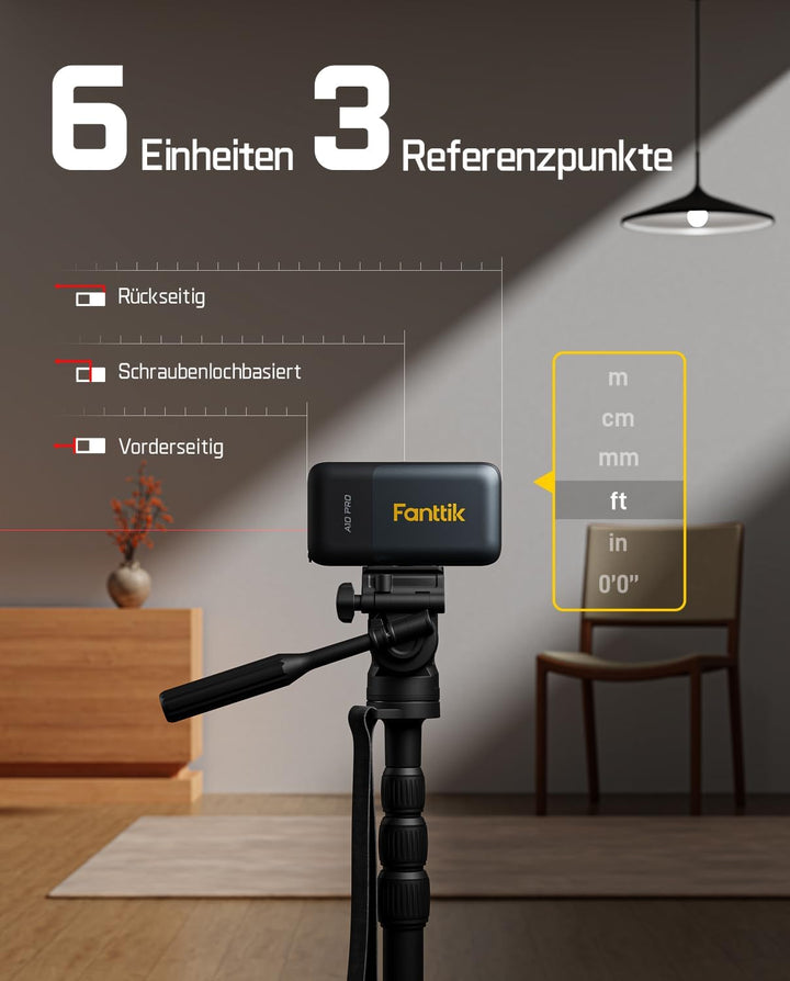 Fanttik A10 Pro 2-in-1 Digitales Laser Entfernungsmesser mit HD IPS-Farbdisplay, Wiederaufladbar 50m