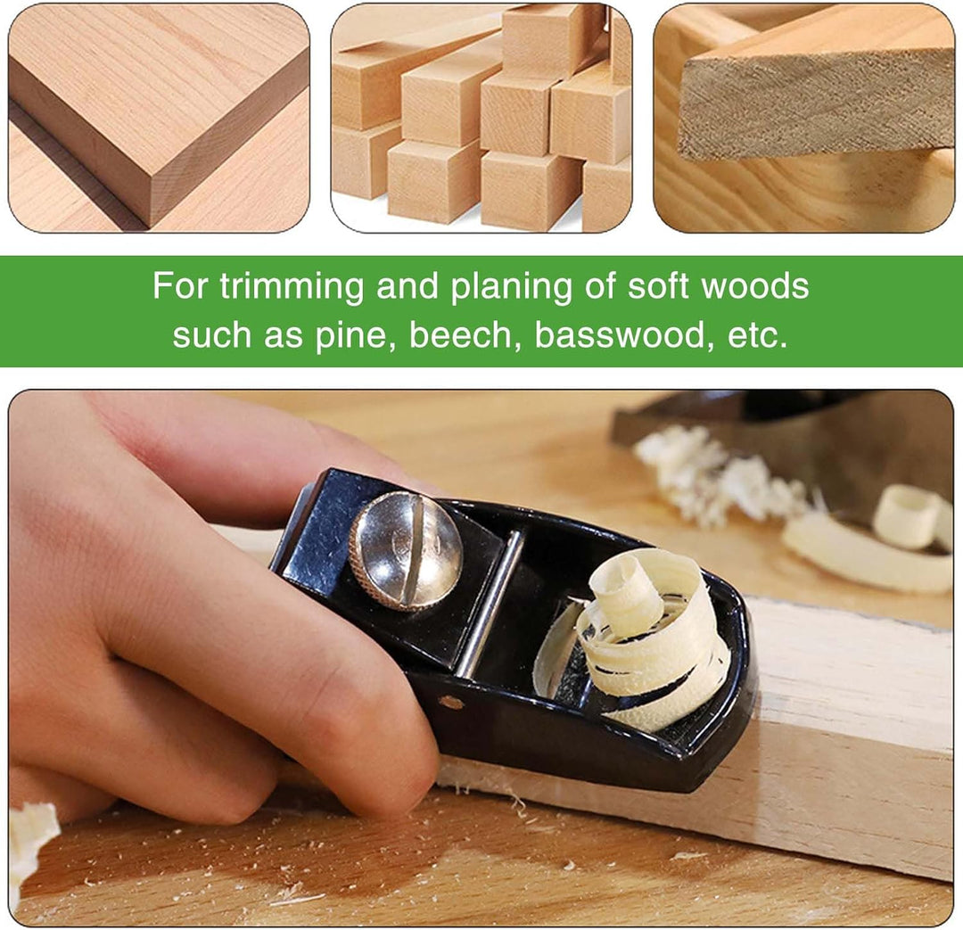 FZYCOM Mini Hobel Holz mit 2Pcs Klinges, Handhobel Klein, Holzhobel, Mini Holzhobel, Schreinerflugze