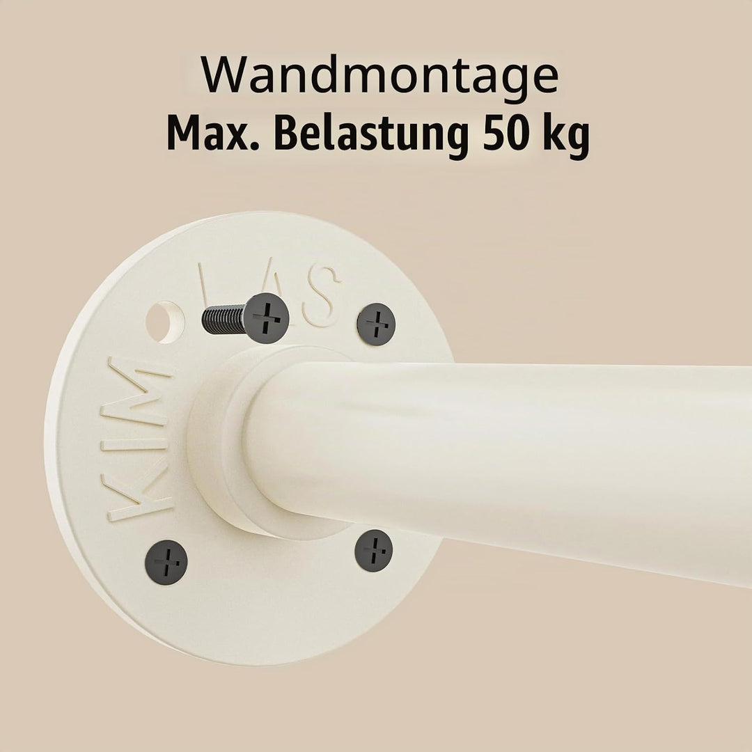 Kleiderstange Wandmontage, 150cm Garderobenstange Industrial, Platzsparenders Kleiderstangen, Offene