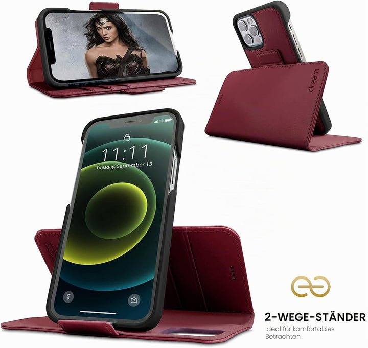 Dreem Fibonacci 2in1 Handyhülle Flipcase für iPhone 12 &amp; 12 Pro | Magnetisches iPhone Case | TPU Etu