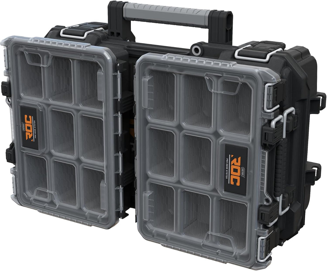 Keter ROC Pro Gear Heay Duty Halber Organizer, 25 Jahre Garantie, herausnehmbare Behälter, stapelbar