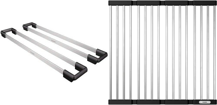 BLANCO Top-Schienen aus Edelstahl, 235906, 416 mm & 238483 Klappmatte als Abtropf für die Küchenspül