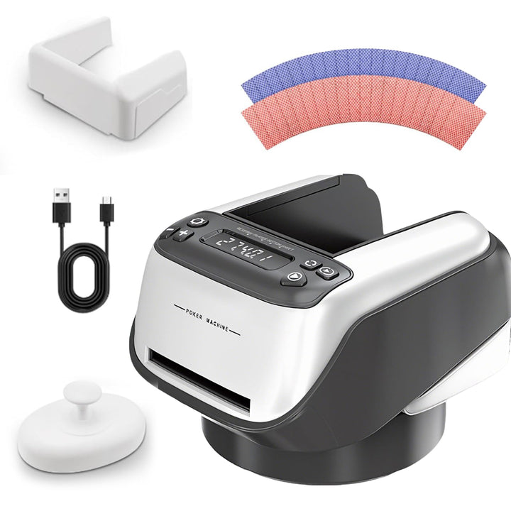 2 in 1 Automatische Kartenmischer und Kartensender, 2400mAh Elektrisch Kartenmischmaschine, 360° Dre