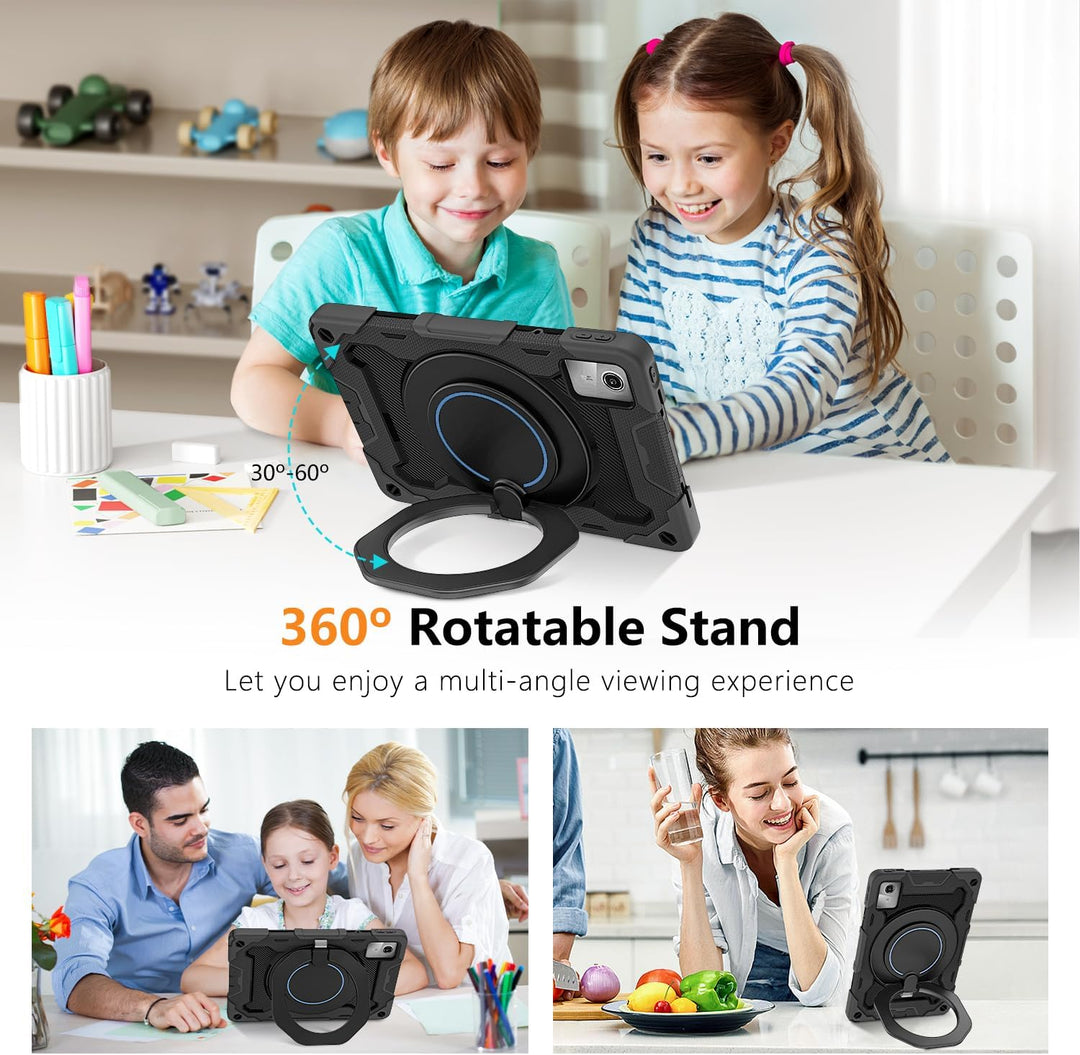 ROISKIN Lenovo Tab M11 2024 Hülle: Robuste, stossfeste Hülle mit Displayschutzfolie & 360° Drehbare