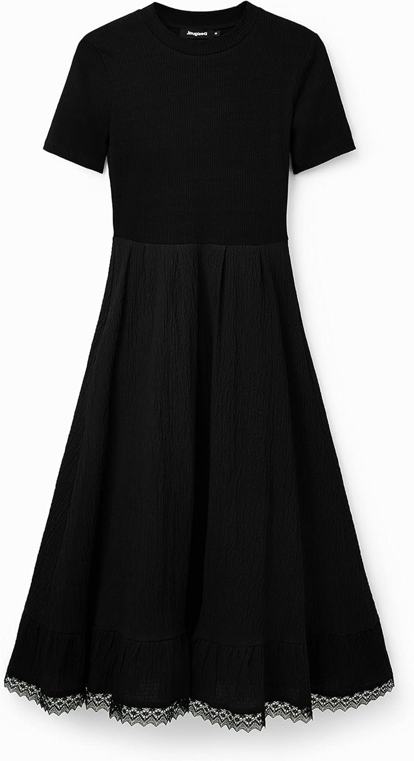 Desigual Damen Dress XL Schwarz, XL Schwarz